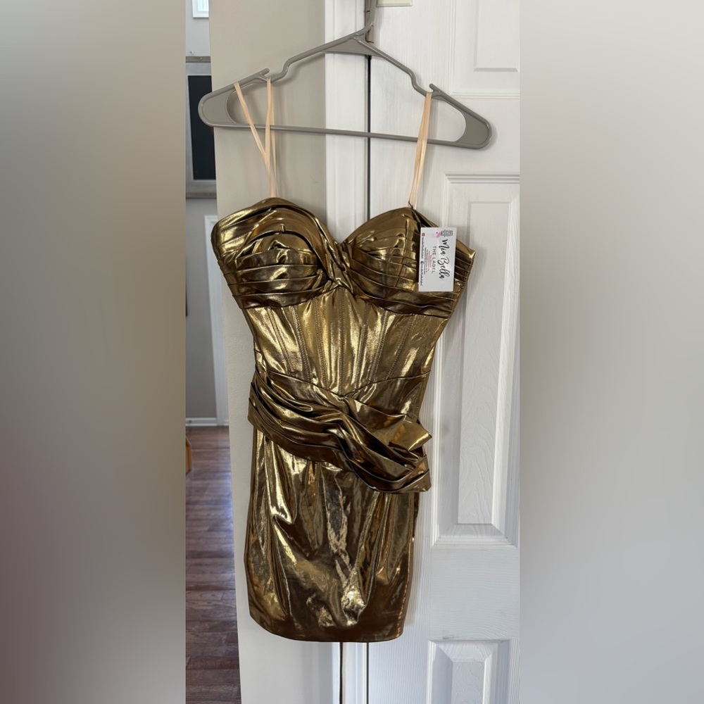 Gold Strapless Dress